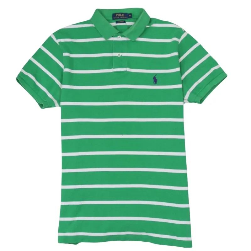 Polo Ralph Lauren 90's Short Sleeves Quarter Button Polo Shirt Medium Green made by Polo by Ralph Lauren