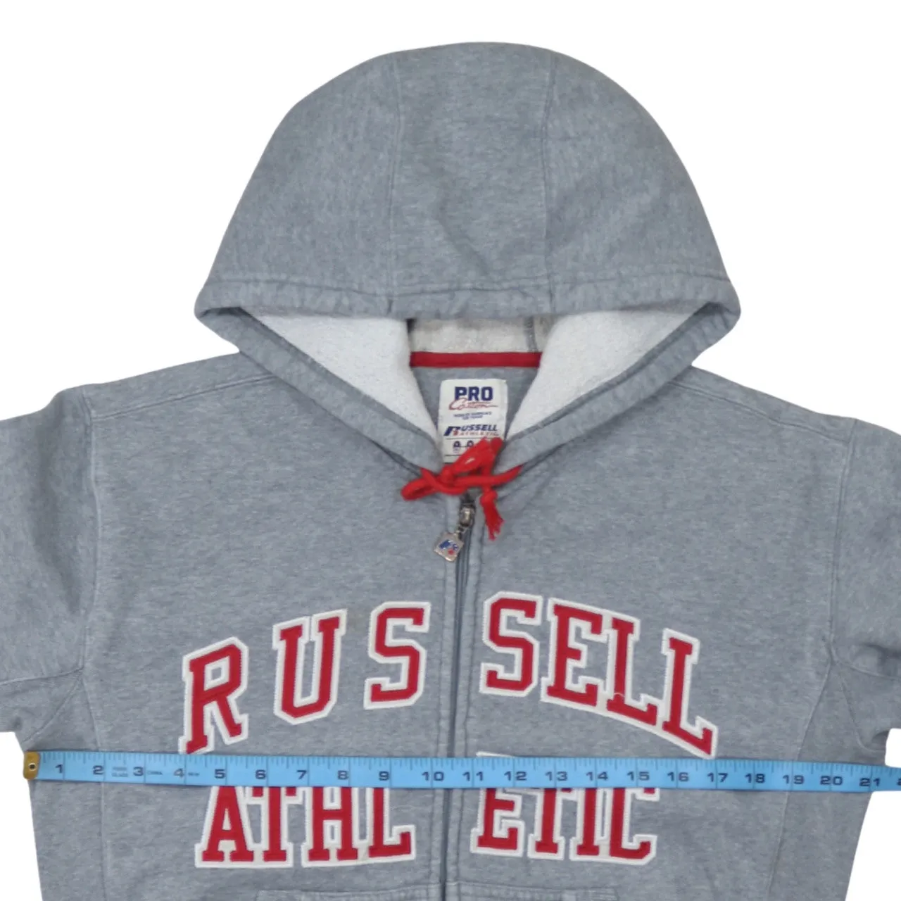 Russell Athletic 90's Spellout Full Zip Up Hoodie Small Grey sold by Vintage Club product image thumbnail 5