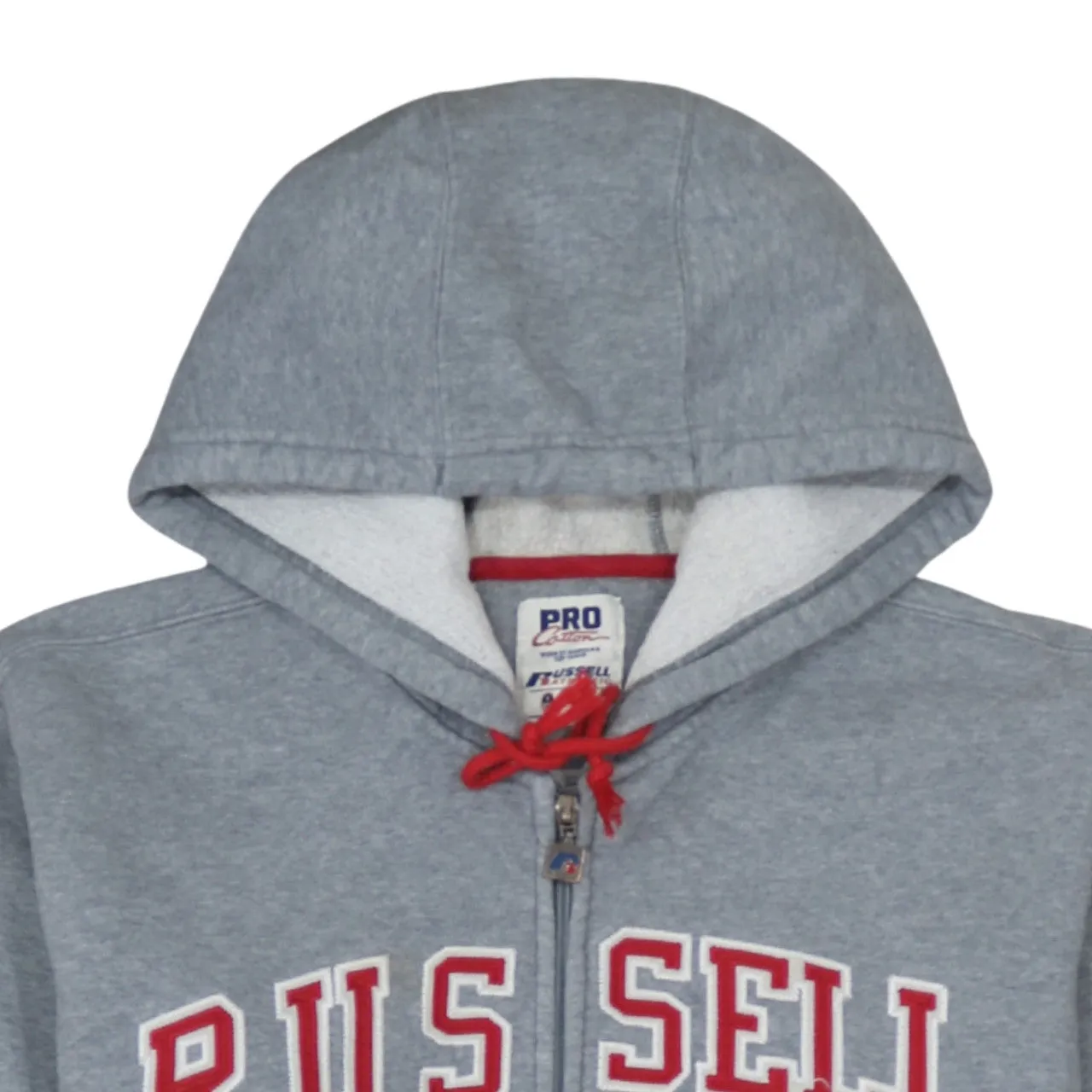 Russell Athletic 90's Spellout Full Zip Up Hoodie Small Grey sold by Vintage Club product image thumbnail 3