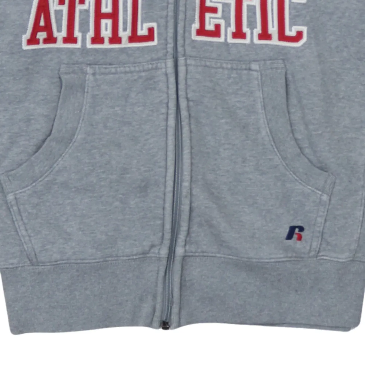 Russell Athletic 90's Spellout Full Zip Up Hoodie Small Grey sold by Vintage Club product image thumbnail 4