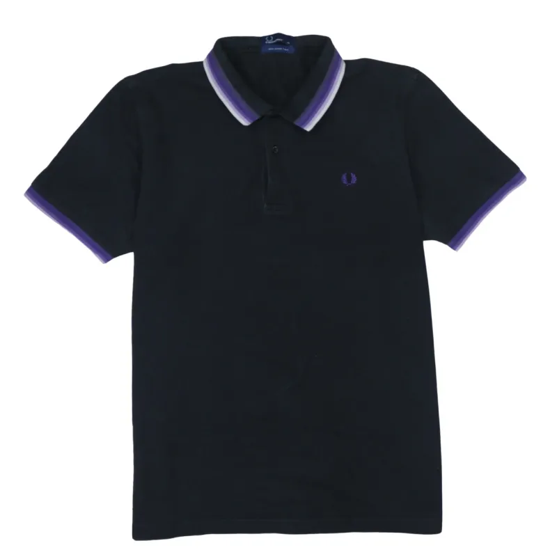 FRED PERRY 90's Short Sleeves Quarter Button Polo Shirt XLarge Black sold by Vintage Club