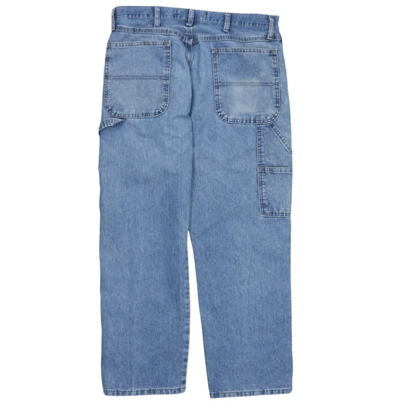 Wrangler 90's Drawstring Pockets Straight Leg Baggy Jeans / Pants 34 Blue sold by Vintage Club