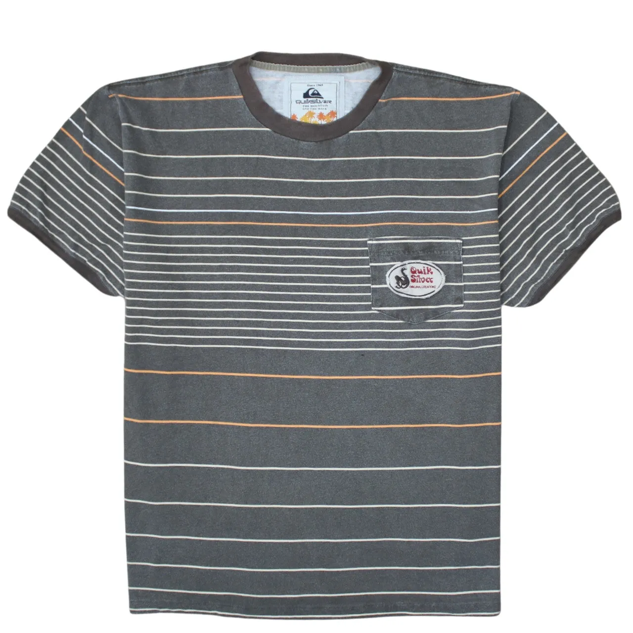 QuikSilver 90's Short Sleeves Crew Neck T Shirt XLarge Grey sold by Vintage Club