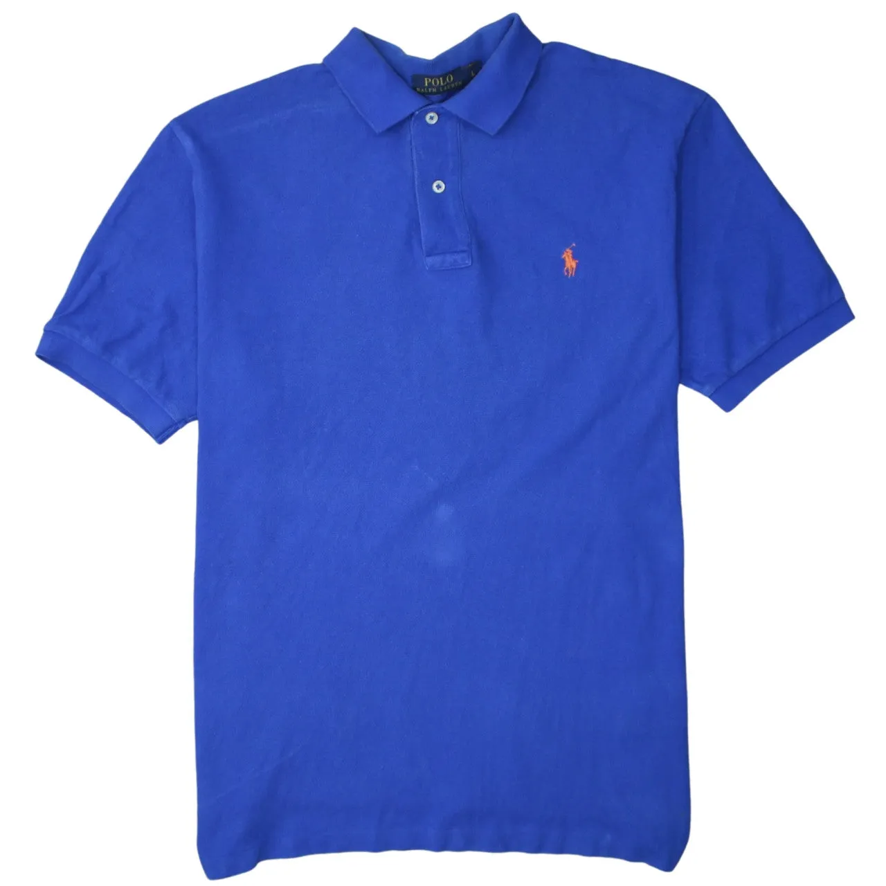 Polo Ralph Lauren 90's Short Sleeves Quarter Button Polo Shirt Large Blue sold by Vintage Club