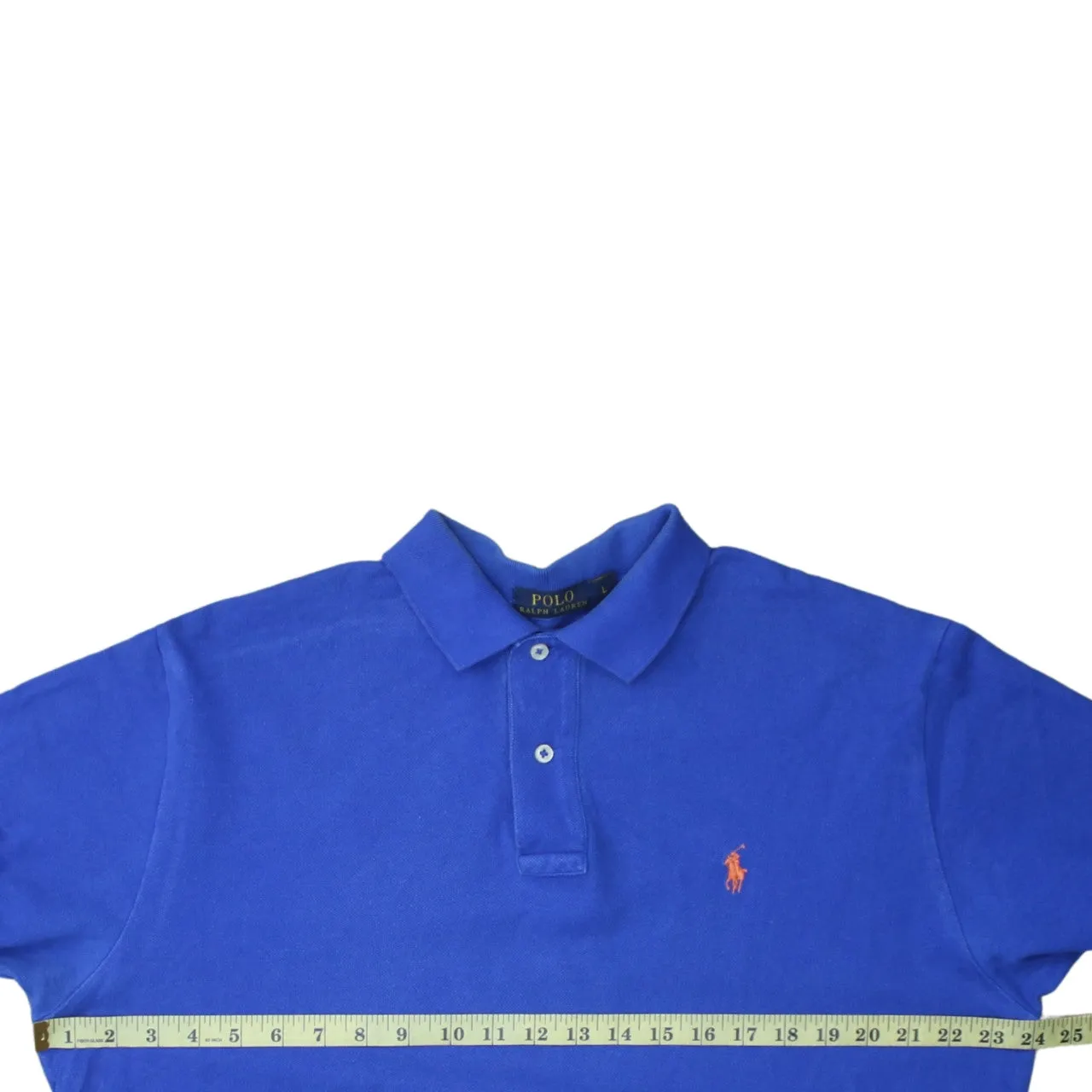 Polo Ralph Lauren 90's Short Sleeves Quarter Button Polo Shirt Large Blue sold by Vintage Club product image thumbnail 5
