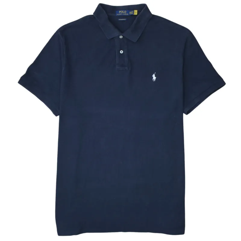 Polo Ralph Lauren 90's Short Sleeves Quarter Button Polo Shirt XXLarge (2XL) Navy Blue sold by Vintage Club