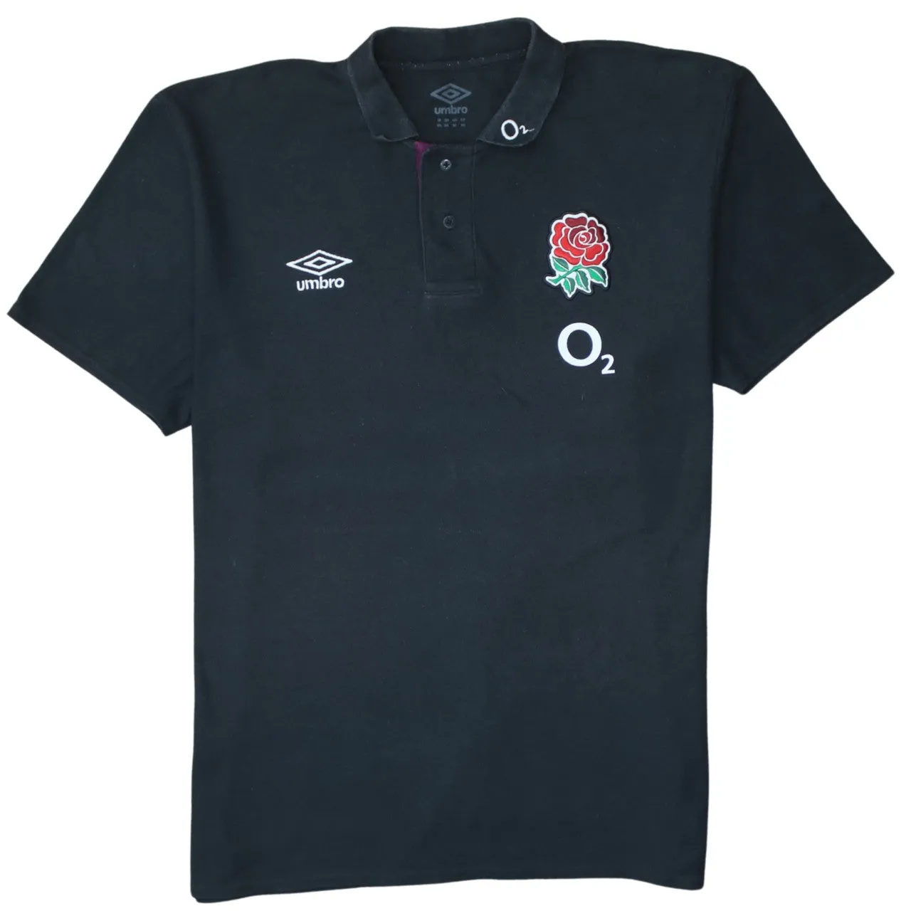 Umbro 90's Short Sleeves Quarter Button Polo Shirt XXLarge (2XL) Black sold by Vintage Club