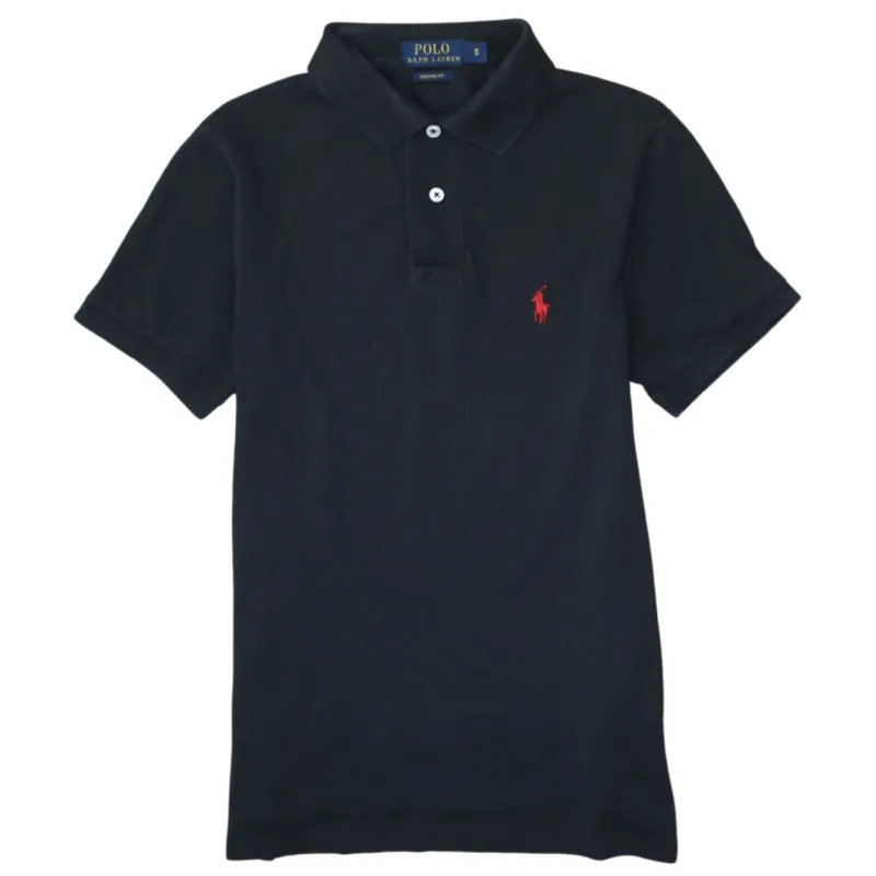 Polo Ralph Lauren 90's Short Sleeves Quarter Button Polo Shirt Small Black sold by Vintage Club