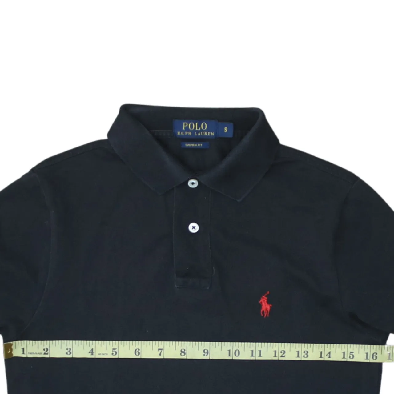 Polo Ralph Lauren 90's Short Sleeves Quarter Button Polo Shirt Small Black sold by Vintage Club product image thumbnail 5
