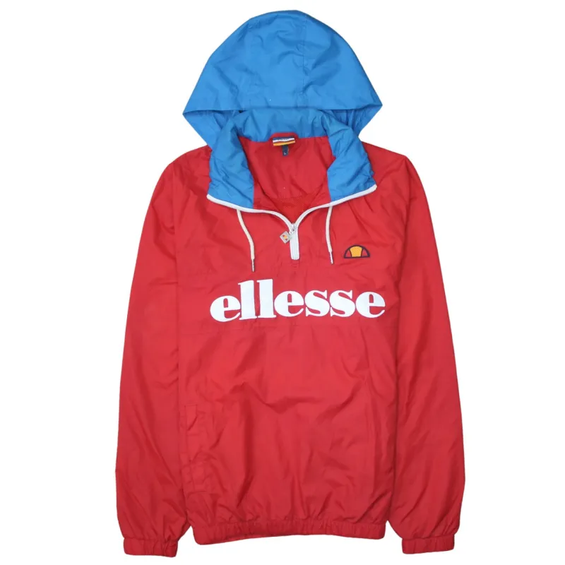 Ellesse 90's Spellout Quarter Zip Windbreaker Large Red made by Ellesse