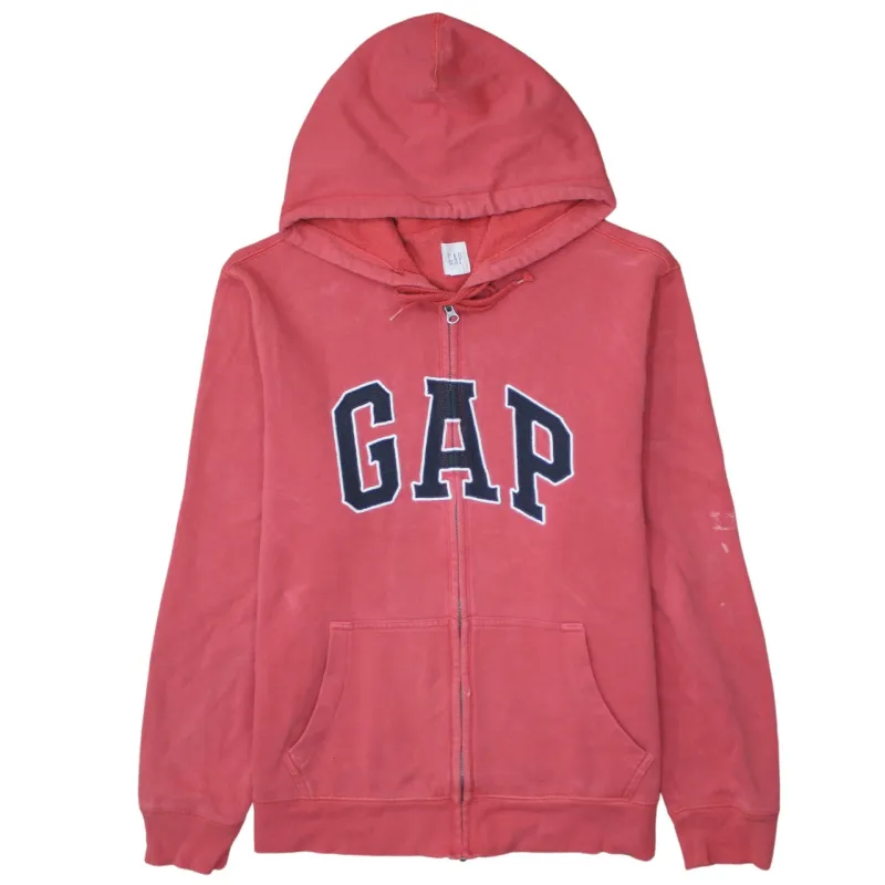 Gap 90's Spellout Full Zip Up Hoodie Medium Red made by GAP
