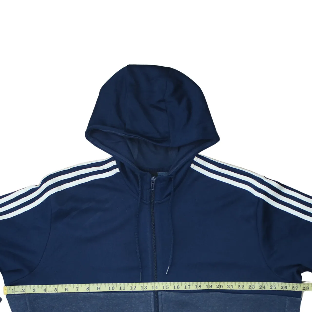 Adidas 90's Striped Sleeve Full Zip Up Hoodie XXLarge Navy Blue sold by Vintage Club product image thumbnail 5