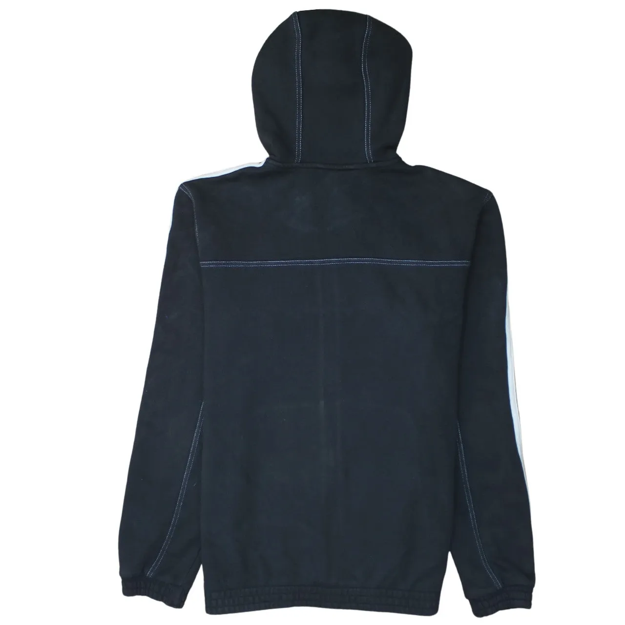 Adidas 90's Striped Sleeve Full Zip Up Hoodie Medium Black sold by Vintage Club product image thumbnail 2
