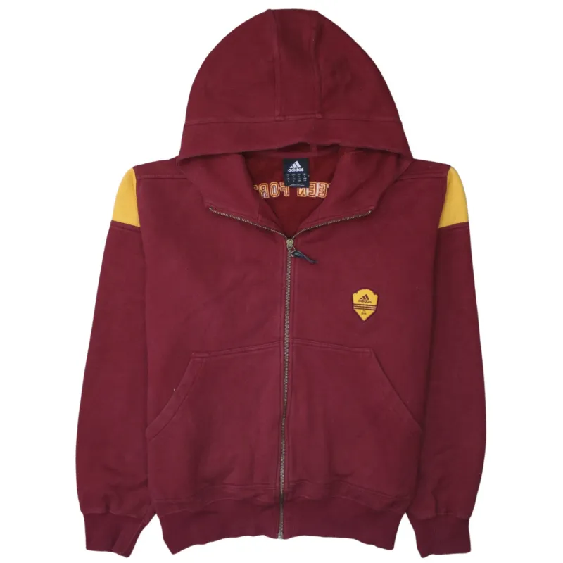 Adidas 90's Drawstring Pockets Full Zip Up Hoodie Large Red sold by Vintage Club