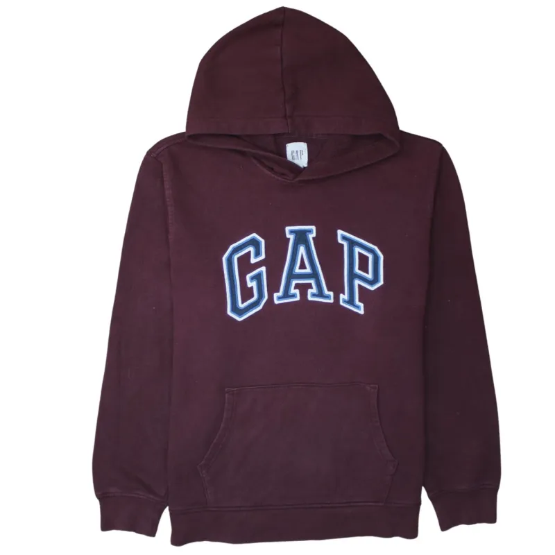Gap 90's Spellout Pullover Hoodie XLarge Burgundy Red made by GAP