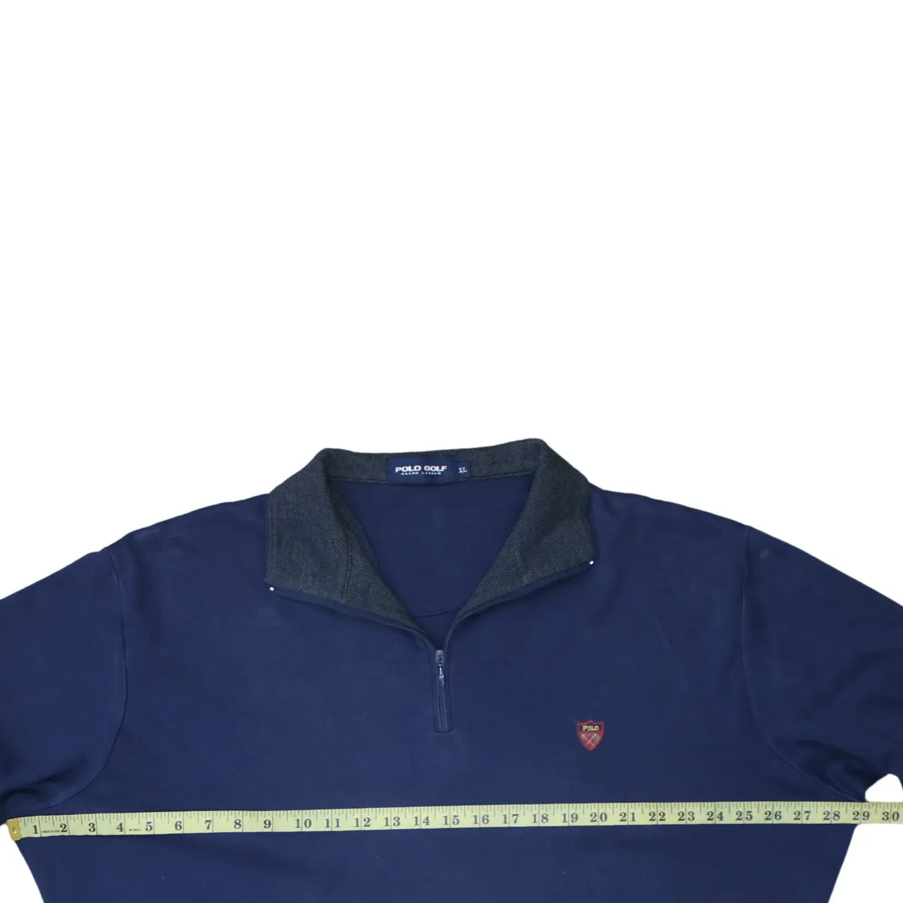 Polo Ralph Lauren 90's Lightweight Quarter Zip Sweatshirt XLarge Navy Blue sold by Vintage Club product image thumbnail 5