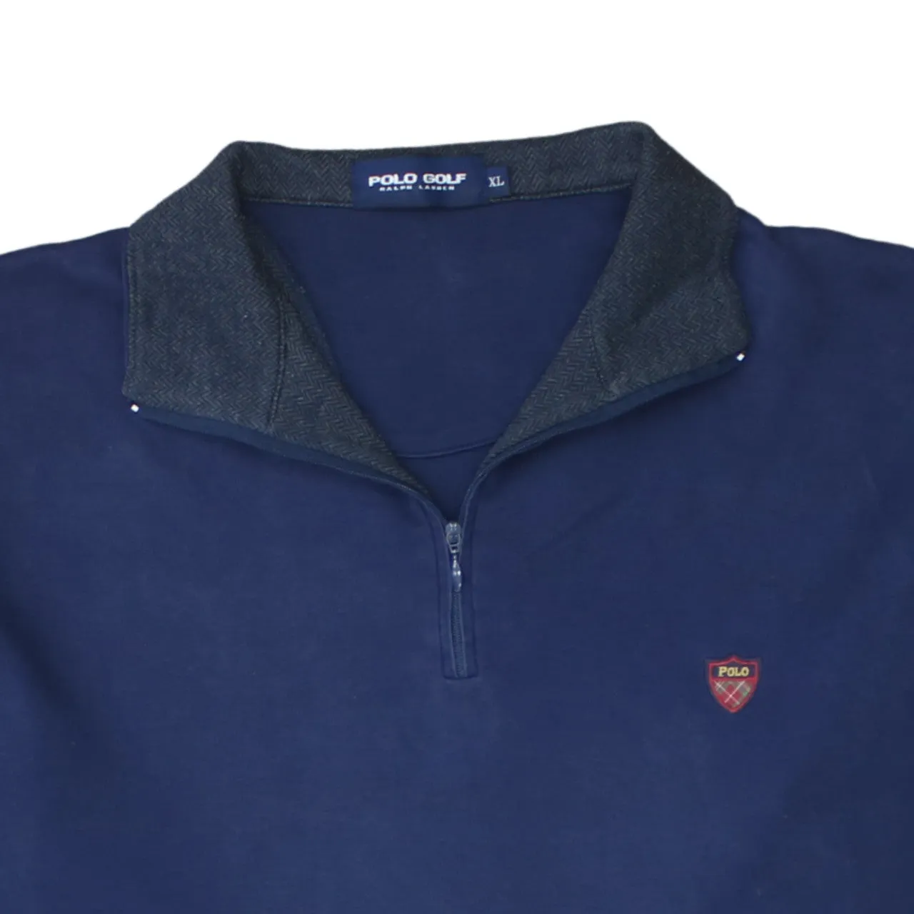 Polo Ralph Lauren 90's Lightweight Quarter Zip Sweatshirt XLarge Navy Blue sold by Vintage Club product image thumbnail 3