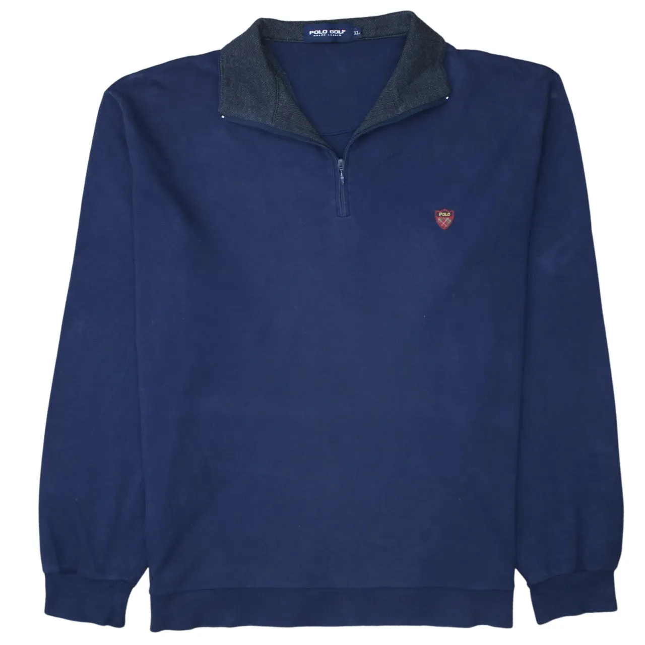 Polo Ralph Lauren 90's Lightweight Quarter Zip Sweatshirt XLarge Navy Blue sold by Vintage Club