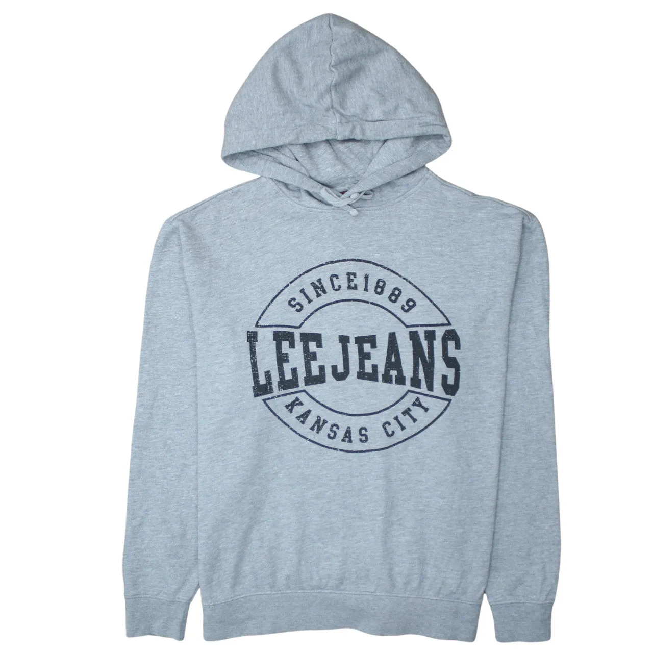 Lee 90's Spellout Pullover Hoodie XLarge Grey sold by Vintage Club