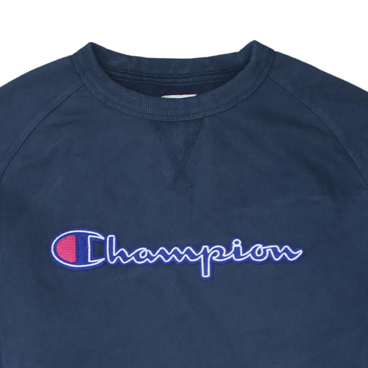 Champion 90's Spellout Crew Neck Sweatshirt Medium Navy Blue sold by Vintage Club product image thumbnail 3