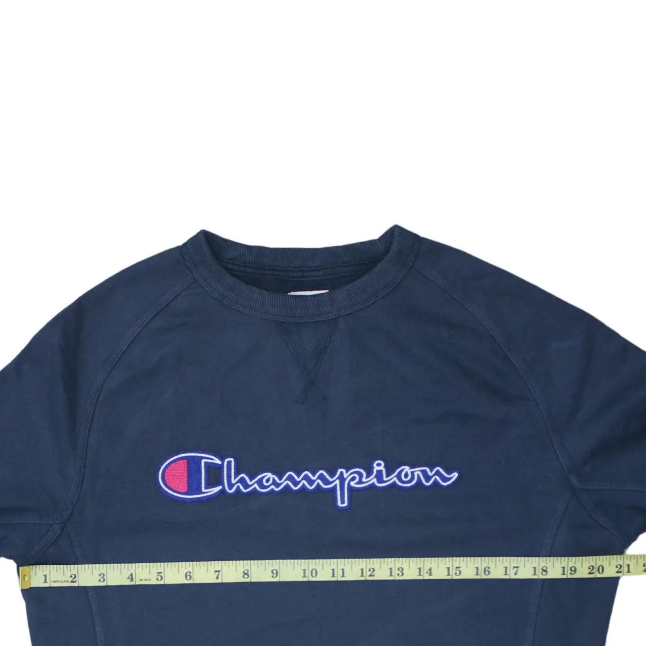 Champion 90's Spellout Crew Neck Sweatshirt Medium Navy Blue sold by Vintage Club product image thumbnail 5