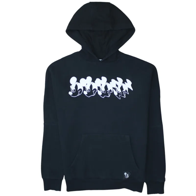 Disney 90's Drawstring Pockets Pullover Hoodie XSmall Black sold by Vintage Club