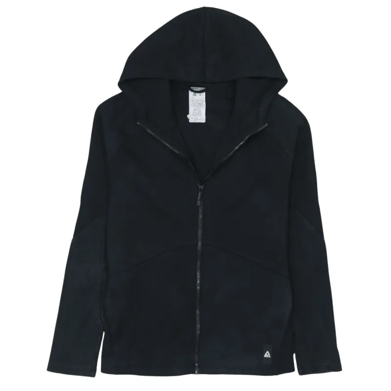 Reebok 90's Plain Full Zip Up Hoodie Medium Black made by Reebok