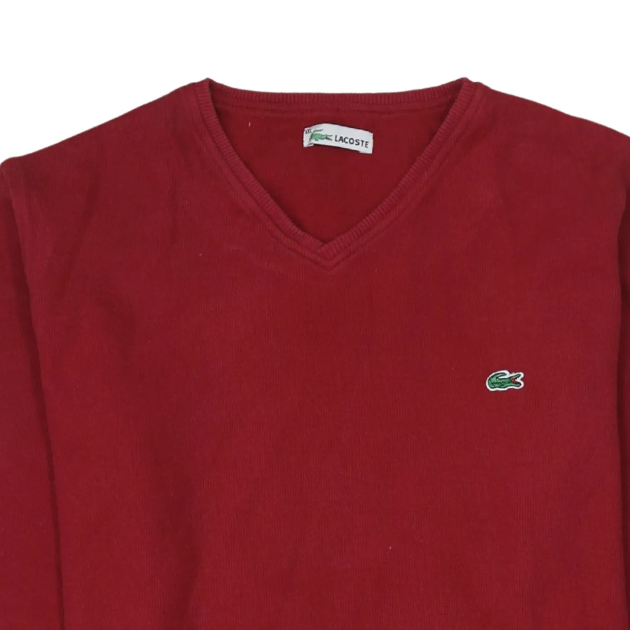 Lacoste 90's Lightweight V Neck Sweatshirt XXLarge (2XL) Red sold by Vintage Club product image thumbnail 3