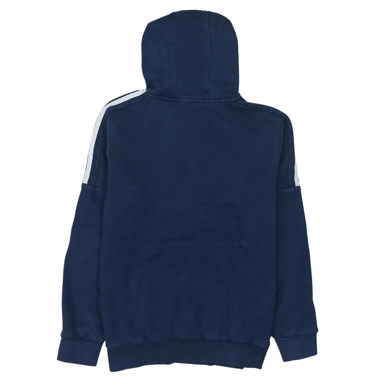 Adidas 90's Striped Sleeve Pullover Hoodie Large Navy Blue sold by Vintage Club product image thumbnail 2