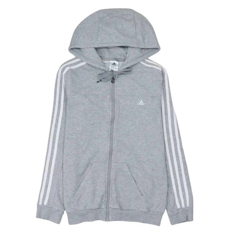Adidas 90's Striped Sleeve Full Zip Up Hoodie Small Grey sold by Vintage Club