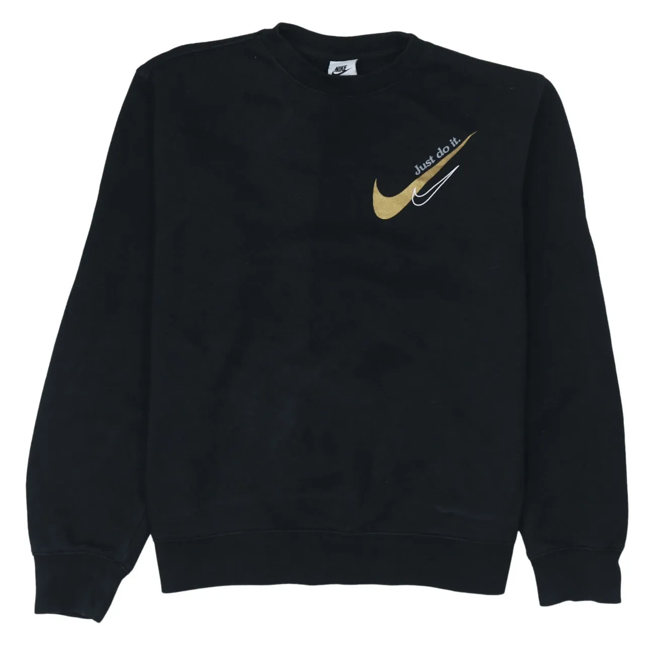 Nike 90's Swoosh Crew Neck Sweatshirt Medium Black sold by Vintage Club