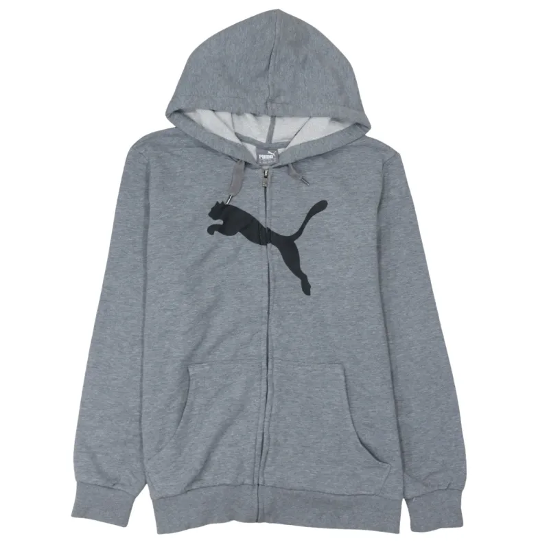 Puma 90's Spellout Full Zip Up Hoodie Large Grey sold by Vintage Club