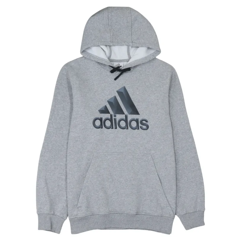 Adidas 90's Spellout Pullover Hoodie Large Grey sold by Vintage Club