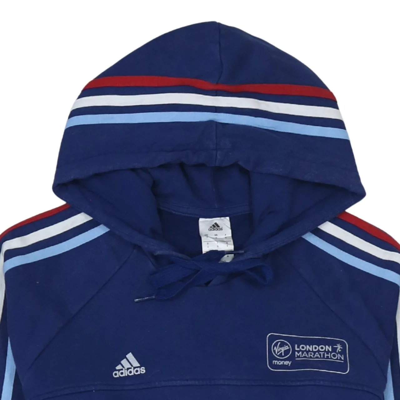 Adidas 90's Striped Sleeve Pullover Hoodie Small Navy Blue sold by Vintage Club product image thumbnail 3
