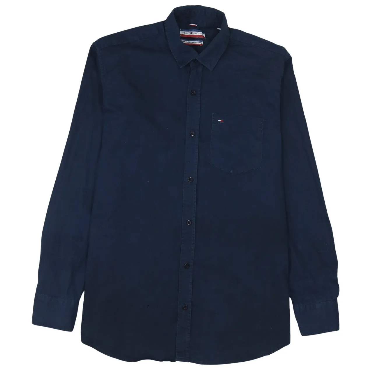 Tommy Hilfiger 90's Long Sleeve Button Up Shirt XLarge Navy Blue sold by Vintage Club