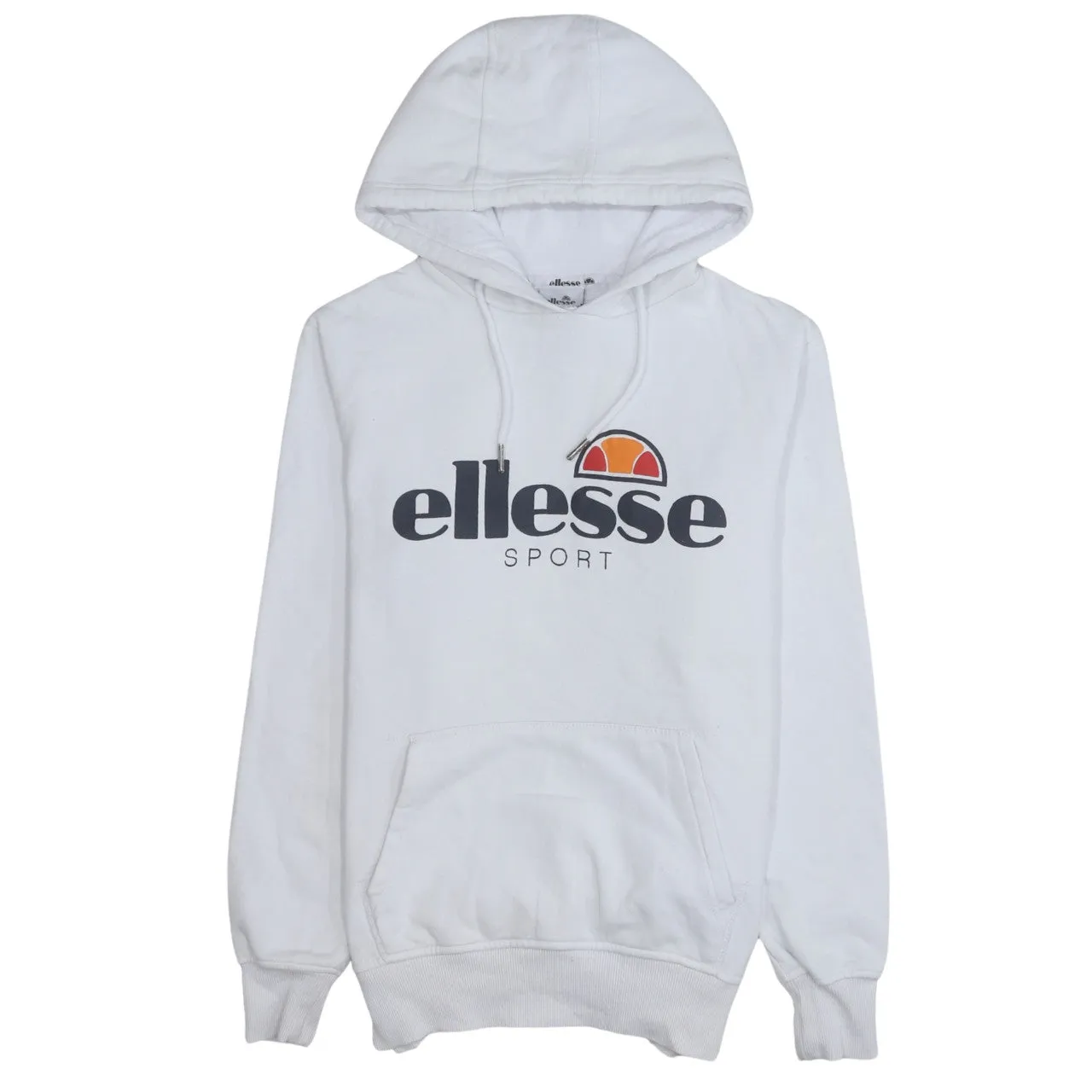 Ellesse 90's Spellout Pullover Hoodie Medium White sold by Vintage Club