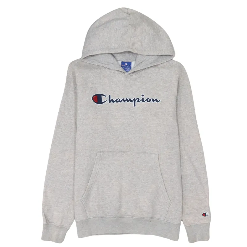 Champion 90's Spellout Pullover Hoodie XXLarge (2XL) Grey sold by Vintage Club