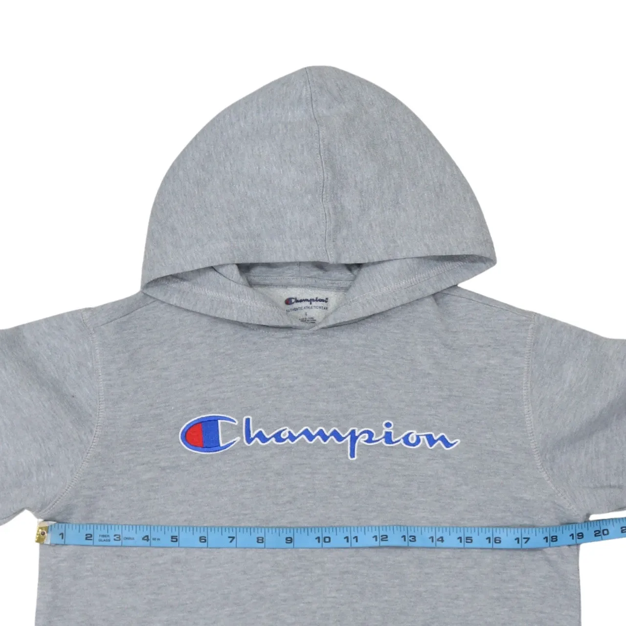 Champion 90's Spellout Pullover Hoodie Large Grey sold by Vintage Club product image thumbnail 5