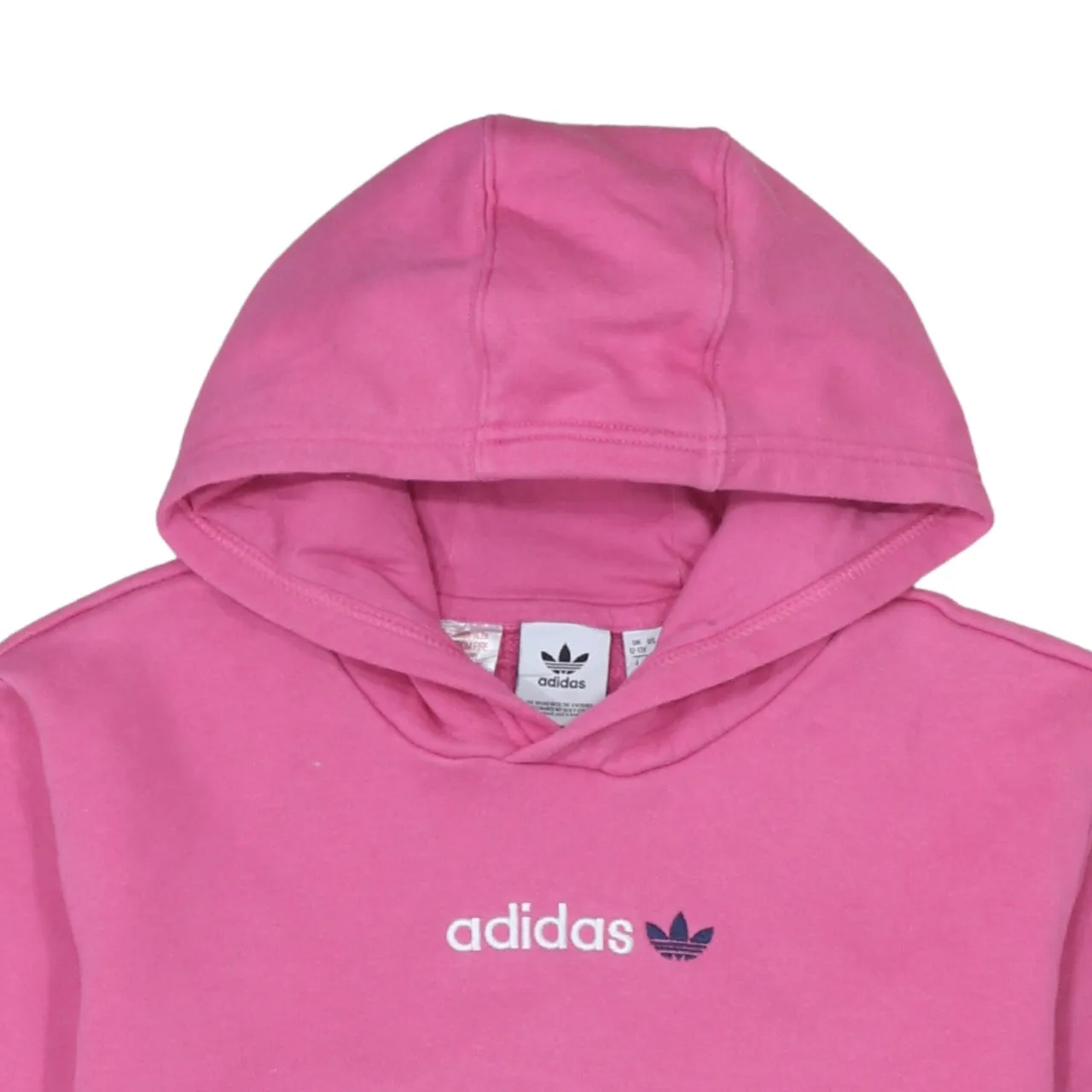 Adidas 90's Drawstring Pockets Pullover Hoodie Small Pink sold by Vintage Club product image thumbnail 3