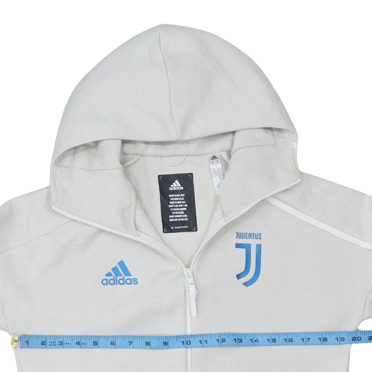 Adidas 90's Lightweight Full Zip Up Hoodie Small Beige Cream sold by Vintage Club product image thumbnail 5