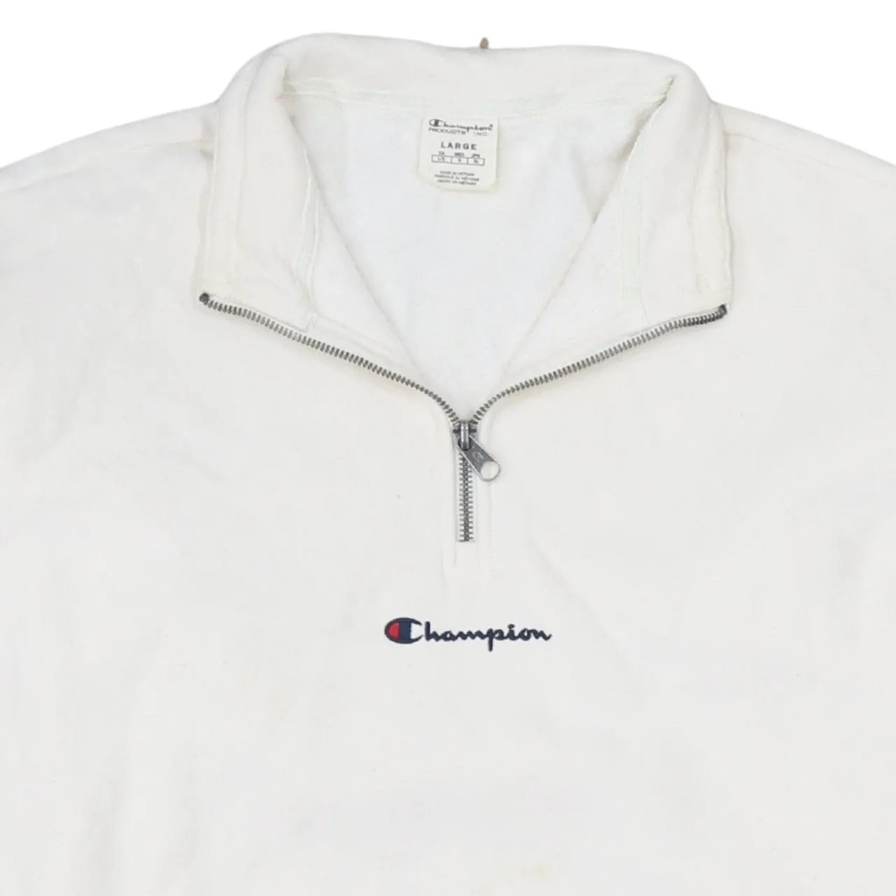 Champion 90's Lightweight Quarter Zip Sweatshirt Large White sold by Vintage Club product image thumbnail 3