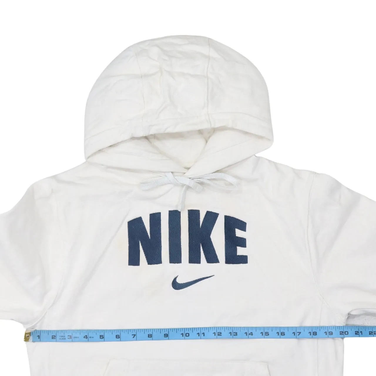 Nike 90's Center Middle Swoosh Pullover Hoodie Small White sold by Vintage Club product image thumbnail 5