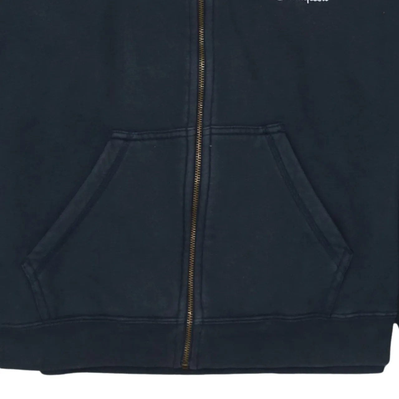 Champion 90's Drawstring Pockets Full Zip Up Hoodie Large Navy Blue sold by Vintage Club product image thumbnail 4