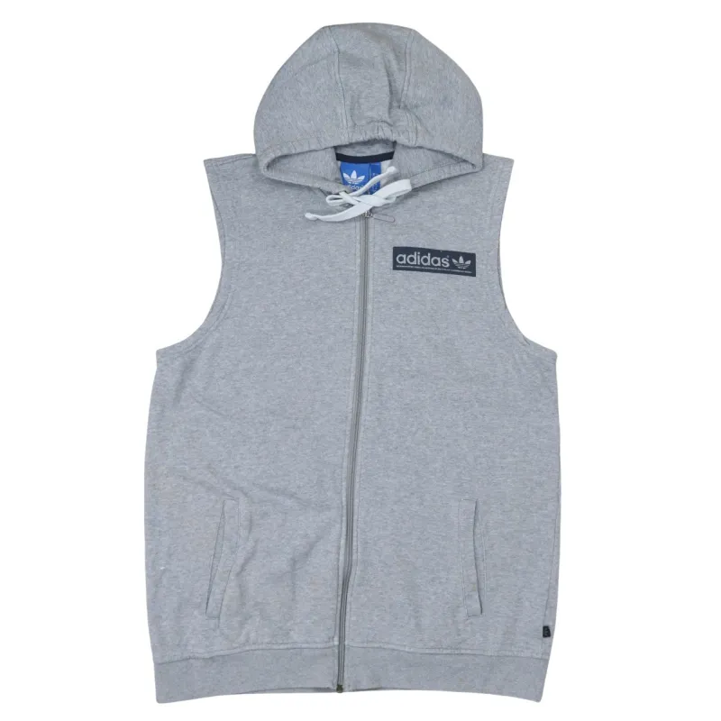 Adidas 90's Vest Sleeveless Full Zip Up Gilet Medium Grey made by Adidas