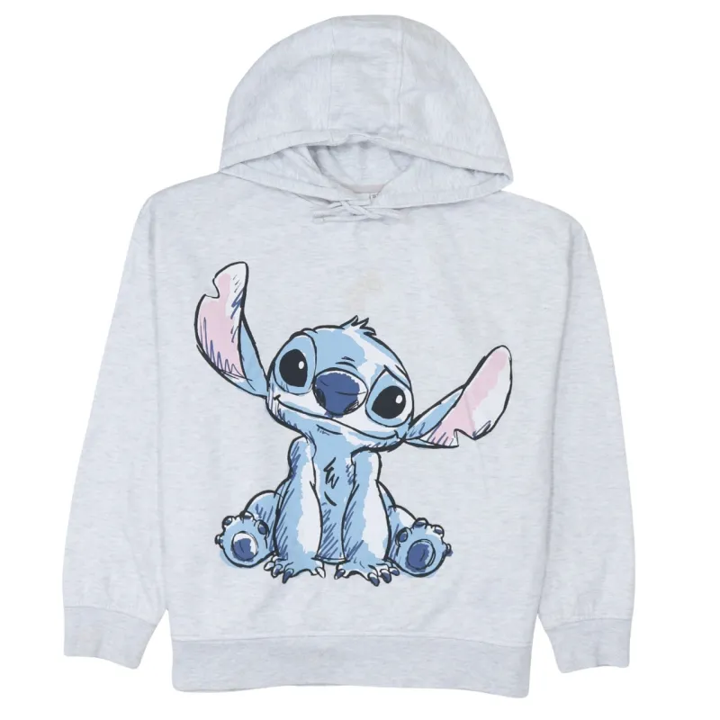 Disney 90's Stitch Pullover Hoodie Large Grey made by Disney