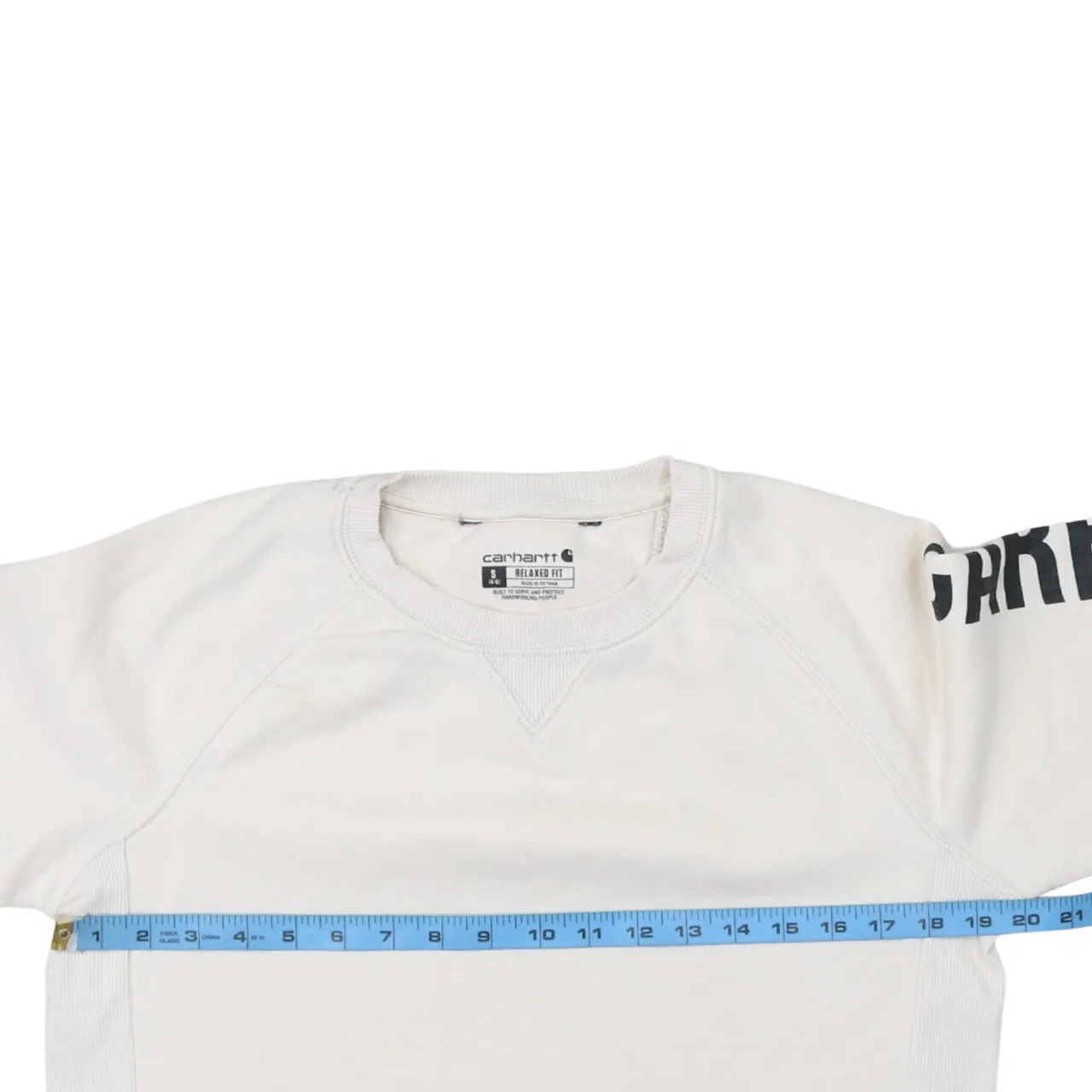 Carhartt 90's Lightweight Crew Neck Sweatshirt Small Beige Cream sold by Vintage Club product image thumbnail 5