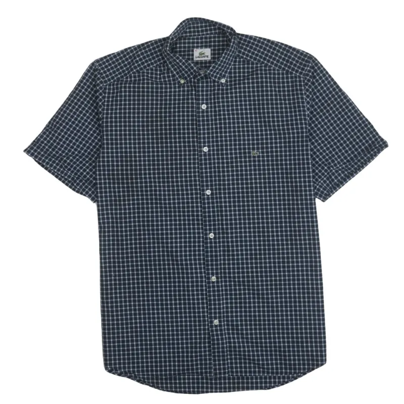 Lacoste 90's Short Sleeves Button Up T Shirt Large  Black sold by Vintage Club