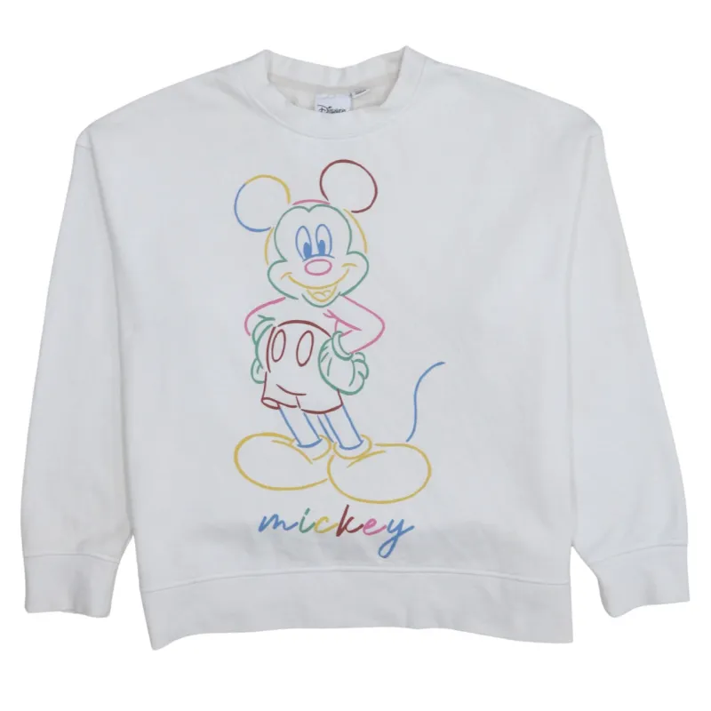 Disney 90's Mickey Mouse Crew Neck Sweatshirt Small White sold by Vintage Club