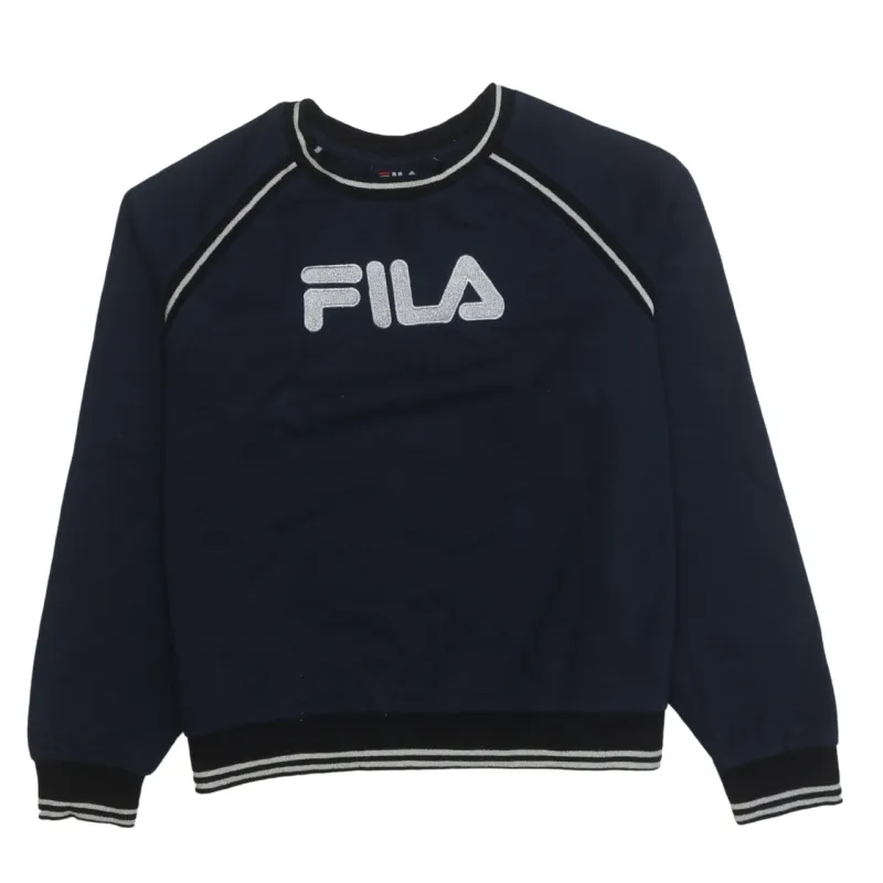 Fila 90's Spellout Crew Neck Sweatshirt XLarge Navy Blue sold by Vintage Club
