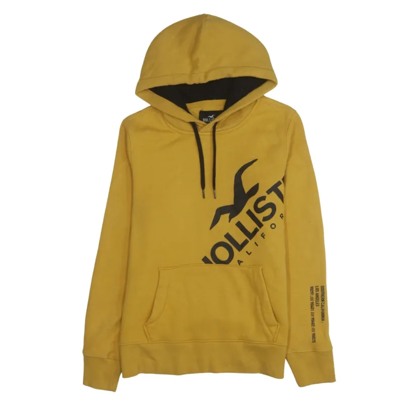 Hollister 90's Spellout Pullover Hoodie Small Yellow made by Hollister